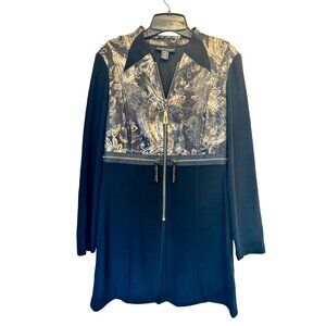 Frank Lyman 8 Design Black, Olive, Gold Zip-Up Long Sleeve Jacket